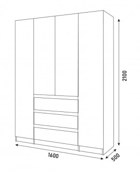 ПАРУС Шкаф 4-х ств. 1600 в Снежинске - snezhinsk.mebel24.online | фото 3