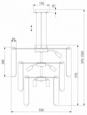 Подвесная люстра Eurosvet Claire 60171 золото в Снежинске - snezhinsk.mebel24.online | фото 5