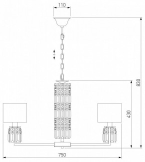 Подвесная люстра Eurosvet Zaffiro 10099/8 хром/прозрачный хрусталь Strotskis (новый абажур) в Снежинске - snezhinsk.mebel24.online | фото 5