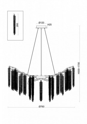 Подвесная люстра Freya Mineral FR1010PL-10G в Снежинске - snezhinsk.mebel24.online | фото 2