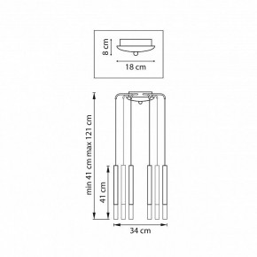 Подвесная люстра Lightstar Tubo L8T747143 в Снежинске - snezhinsk.mebel24.online | фото 3