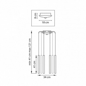 Подвесная люстра Lightstar Tubo L8T747243 в Снежинске - snezhinsk.mebel24.online | фото 3