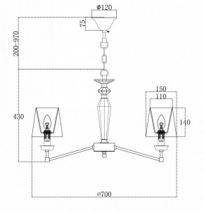 Подвесная люстра Maytoni Beira MOD064PL-06N в Снежинске - snezhinsk.mebel24.online | фото 2