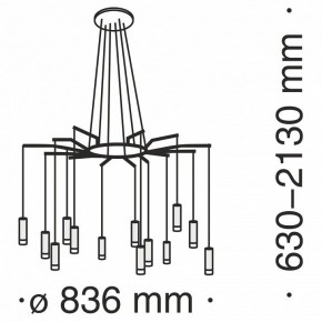 Подвесная люстра Maytoni Davida MOD035PL-12B в Снежинске - snezhinsk.mebel24.online | фото 6