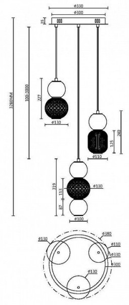 Подвесная люстра Maytoni Drop MOD273PL-L33G3K в Снежинске - snezhinsk.mebel24.online | фото 2