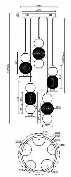 Подвесная люстра Maytoni Drop MOD273PL-L80CH3K в Снежинске - snezhinsk.mebel24.online | фото 3