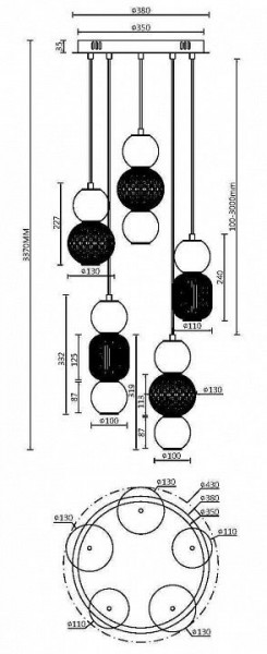 Подвесная люстра Maytoni Drop MOD273PL-L80G3K в Снежинске - snezhinsk.mebel24.online | фото 2