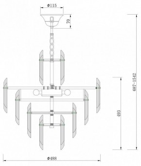 Подвесная люстра Maytoni Flare DIA200PL-06G в Снежинске - snezhinsk.mebel24.online | фото 7