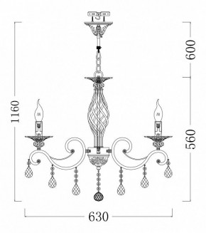 Подвесная люстра Maytoni Grace ARM247-06-G в Снежинске - snezhinsk.mebel24.online | фото 3