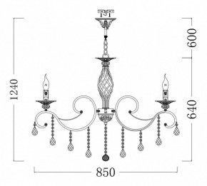 Подвесная люстра Maytoni Grace ARM247-10-G в Снежинске - snezhinsk.mebel24.online | фото 7