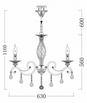 Подвесная люстра Maytoni Grace RC247-PL-06-R в Снежинске - snezhinsk.mebel24.online | фото 5