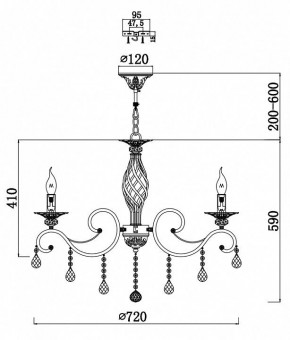 Подвесная люстра Maytoni Grace RC247-PL-08-R в Снежинске - snezhinsk.mebel24.online | фото 3