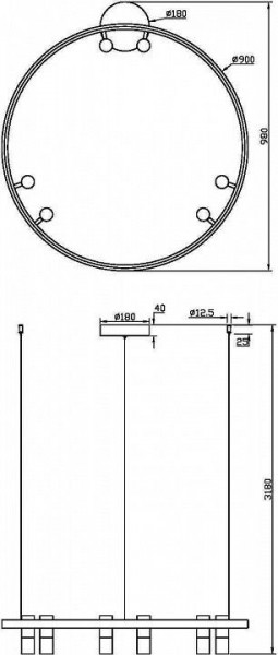 Подвесная люстра Maytoni Halo MOD102PL-L42BK в Снежинске - snezhinsk.mebel24.online | фото 4