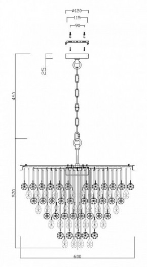 Подвесная люстра Maytoni Linn MOD091PL-07CH в Снежинске - snezhinsk.mebel24.online | фото 4