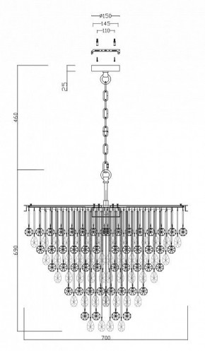Подвесная люстра Maytoni Linn MOD091PL-09CH в Снежинске - snezhinsk.mebel24.online | фото 3