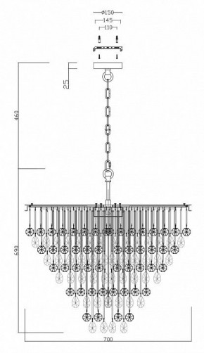 Подвесная люстра Maytoni Linn MOD091PL-09G в Снежинске - snezhinsk.mebel24.online | фото 4