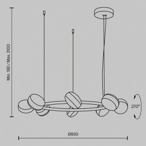 Подвесная люстра Maytoni Mind MOD299PL-L80BC3K в Снежинске - snezhinsk.mebel24.online | фото 4