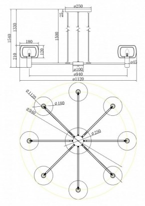 Подвесная люстра Maytoni Vision MOD411PL-08G в Снежинске - snezhinsk.mebel24.online | фото 4