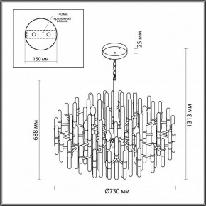 Подвесная люстра Odeon Light Stika 4988/12 в Снежинске - snezhinsk.mebel24.online | фото 6