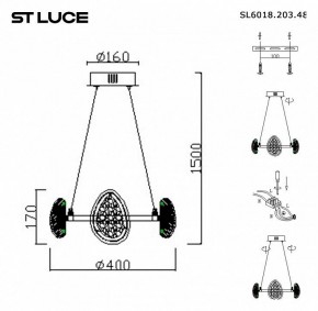 Подвесная люстра ST-Luce Enigma SL6018.203.48 в Снежинске - snezhinsk.mebel24.online | фото 4