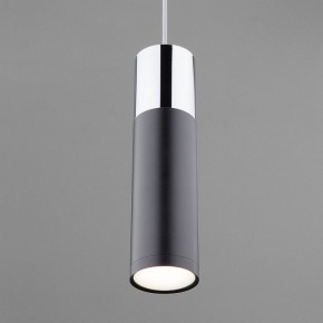 Подвесной светильник Eurosvet Double Topper 50135/1 LED хром/черный в Снежинске - snezhinsk.mebel24.online | фото 2