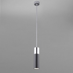 Подвесной светильник Eurosvet Double Topper 50135/1 LED хром/черный в Снежинске - snezhinsk.mebel24.online | фото 3