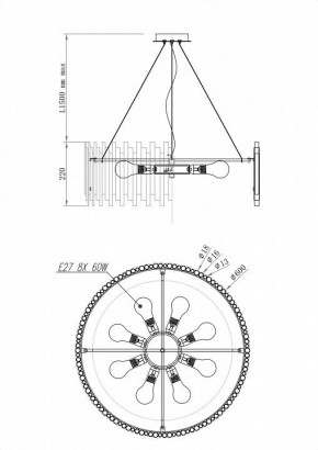 Подвесной светильник Maytoni Coliseo MOD135PL-08BS в Снежинске - snezhinsk.mebel24.online | фото 5