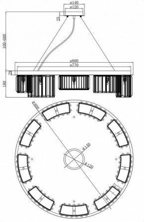 Подвесной светильник Maytoni Colline MOD083PL-09CH в Снежинске - snezhinsk.mebel24.online | фото 8