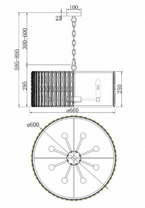 Подвесной светильник Maytoni Facet MOD094PL-08CH в Снежинске - snezhinsk.mebel24.online | фото 3