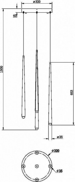 Подвесной светильник Maytoni Halo MOD132PL-L30BSK в Снежинске - snezhinsk.mebel24.online | фото 2