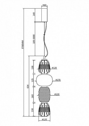 Подвесной светильник Maytoni Pattern MOD267PL-L32CH3K в Снежинске - snezhinsk.mebel24.online | фото 4