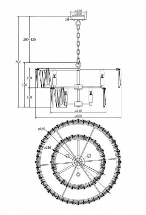 Подвесной светильник Maytoni Puntes MOD043PL-12G в Снежинске - snezhinsk.mebel24.online | фото 5