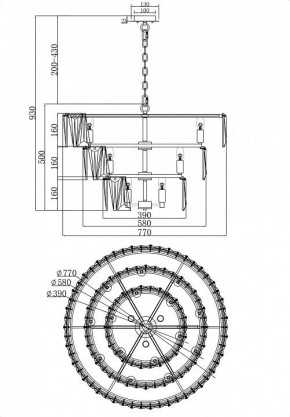 Подвесной светильник Maytoni Puntes MOD043PL-18CH в Снежинске - snezhinsk.mebel24.online | фото 4