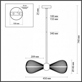 Подвесной светильник Odeon Light Elica 5402/2 в Снежинске - snezhinsk.mebel24.online | фото 4