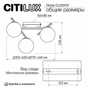 Потолочная люстра Citilux Dorsy CL223131 в Снежинске - snezhinsk.mebel24.online | фото 11