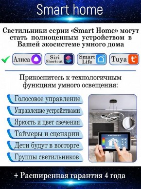 Потолочная люстра Natali Kovaltseva Smart home LED LAMPS 81216 в Снежинске - snezhinsk.mebel24.online | фото 6