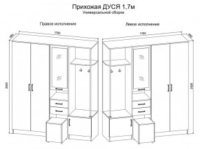 Прихожая Дуся 1.7 УНИ (Дуб Бунратти/Белый Бриллиант) в Снежинске - snezhinsk.mebel24.online | фото 2