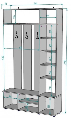 Прихожая с зеркалом V19_M в Снежинске - snezhinsk.mebel24.online | фото 2