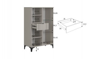 РИЧ Комод 2 со стеклом в Снежинске - snezhinsk.mebel24.online | фото 3