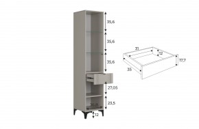 РИЧ Шкаф однодверный со стеклом в Снежинске - snezhinsk.mebel24.online | фото 3