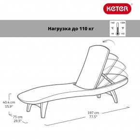 Шезлонг Пацифик (Pacific) графит в Снежинске - snezhinsk.mebel24.online | фото 2