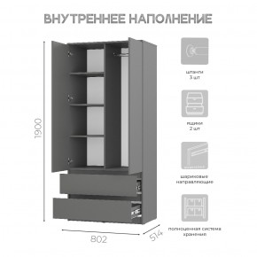 Шкаф 2-х створчатый Симпл ШК-03 (графит) в Снежинске - snezhinsk.mebel24.online | фото 5