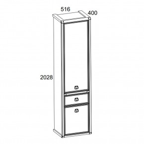 Шкаф 2D1S, MAGELLAN, цвет Сосна винтаж в Снежинске - snezhinsk.mebel24.online | фото 2