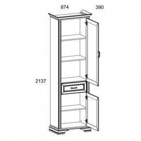 Шкаф 2D1S, MONAKO, цвет Сосна винтаж/дуб анкона в Снежинске - snezhinsk.mebel24.online | фото 3