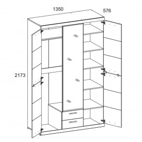 Шкаф 3D2S Z OSKAR , цвет дуб Санремо в Снежинске - snezhinsk.mebel24.online | фото 1