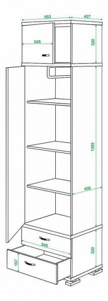 Шкаф платяной Домино КС-10 в Снежинске - snezhinsk.mebel24.online | фото 3