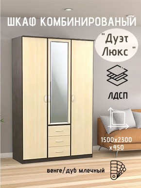 Шкаф комбинированный Дуэт Люкс с зеркалом в Снежинске - snezhinsk.mebel24.online | фото 3