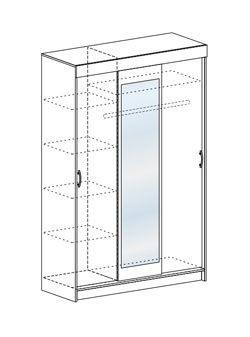 Шкаф-купе Басса ШКК 551 шимо шимо светлый/темный в Снежинске - snezhinsk.mebel24.online | фото 3