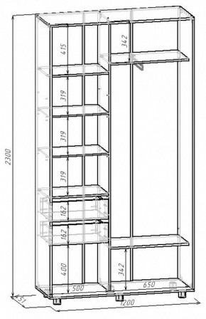 Шкаф-купе Удачный 1200x450x2300 в Снежинске - snezhinsk.mebel24.online | фото 3