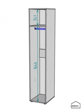 Шкаф Linnea MHR-1 2050х400х510 (Графит-М 11.1.25) в Снежинске - snezhinsk.mebel24.online | фото 3